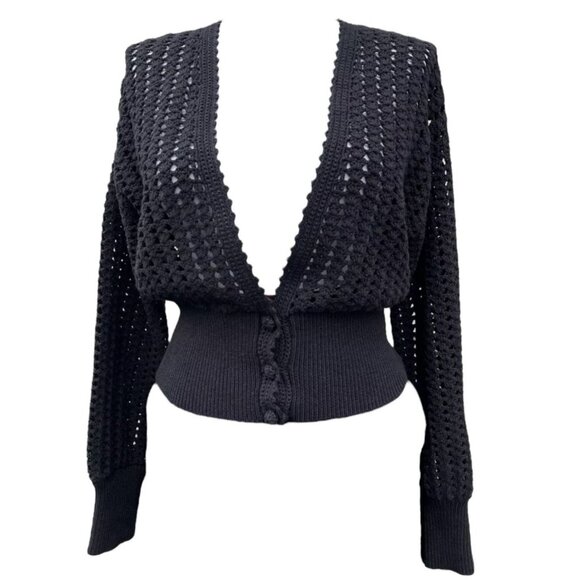 NWT REFORMATION Erin Crochet Cardigan Sweater XS Open Knit Long Sleeve Boho NEW - Picture 6 of 8
